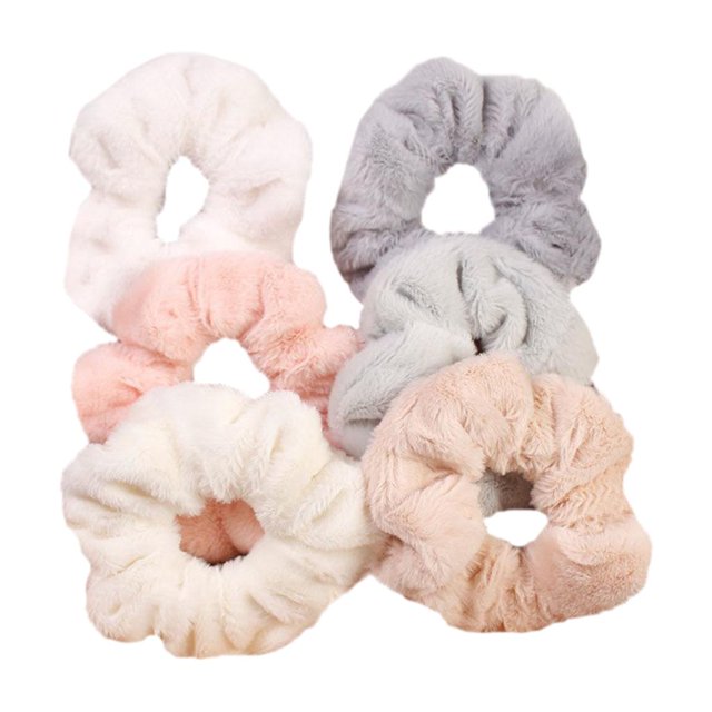 Paquete de 6 cintas para el pelo de felpa para mujer, diademas de moda para jinwen Scrunchies para el cabello