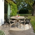 thumbnail image 2 of Sachi and Brighton 5 Piece Dining Set in Light Eucalyptus Wood with Charcoal Rope, 2 of 12