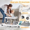thumbnail image 4 of 5 in 1 Anti-Rollover Foldable Baby Walker, 5 Adjustable Height Toddler Learning Walking Chair with Detachable Musical Toy, Anti-Fall Safe Infant Activity Walker - White, 4 of 8
