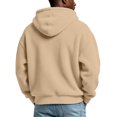 thumbnail image 4 of Pullover Hoodies for Men Polar Fleece Quarter Zip Up Drop Shoulder Sweatshirt Men Drawstring Hooded Street Fashion Pullovers, 4 of 7