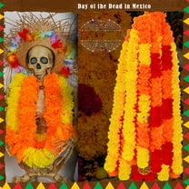 Dserhfy Diwali Marigold Garland Long Strands Artificial Flowers Hanging Pendants Thanksgiving Halloween Home Wedding Party Decorations