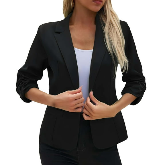 Professional 3 4 Sleeve Suit Jacket For Women Office Wear Business Casual Blazer With Stretch
