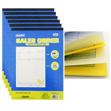 6 Sales Order Carbon Receipt Book Record Keeping 2 Part 30 Sets Copy 8.5