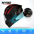 thumbnail image 4 of Casco de motocicleta de cara completa con auriculares Bluetooth incorporados, estilo retro, moderno, de seguridad, para exteriores, para hombres y mujeres, casco de carreras con capacitancia, 4 of 5