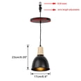 thumbnail image 2 of KAYYELAMP Hanging Light Wooden Base Black Metal Shade E26 Connection Vintage Design Pendant Lamp Replacement Downlight For Kitchen Dining Table Loft(No Bulb), 2 of 7