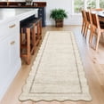 thumbnail image 4 of Scalloped Edge Area Rug – Non-Slip, Machine Washable Low Pile Indoor Carpet, Modern Farmhouse Floor Mat for Living Room, Bedroom, Nursery, Dining Room, Office, 4 of 12