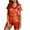 Orange, variant on HUJlwoi Printed Pajama Sets Women Heart Graphic Sleepwear Matching Clothing Short Sleeve Button down Shirts with Shorts 2 Piece Pj Sets