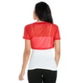 thumbnail image 5 of Fashion Secrets Women Short Sleeves Sheer Chiffon Bolero Shrug Short Cardigan (Red, XX Large), 5 of 5