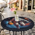 thumbnail image 3 of Basketball Astronaut Elastic Fitted Round Table Cover Planet Rock Runner Waterproof Outdoor Tablecloth for Holiday Party, Picnic, Patio & Dining Fits Tables Up to 45"-54", 3 of 8