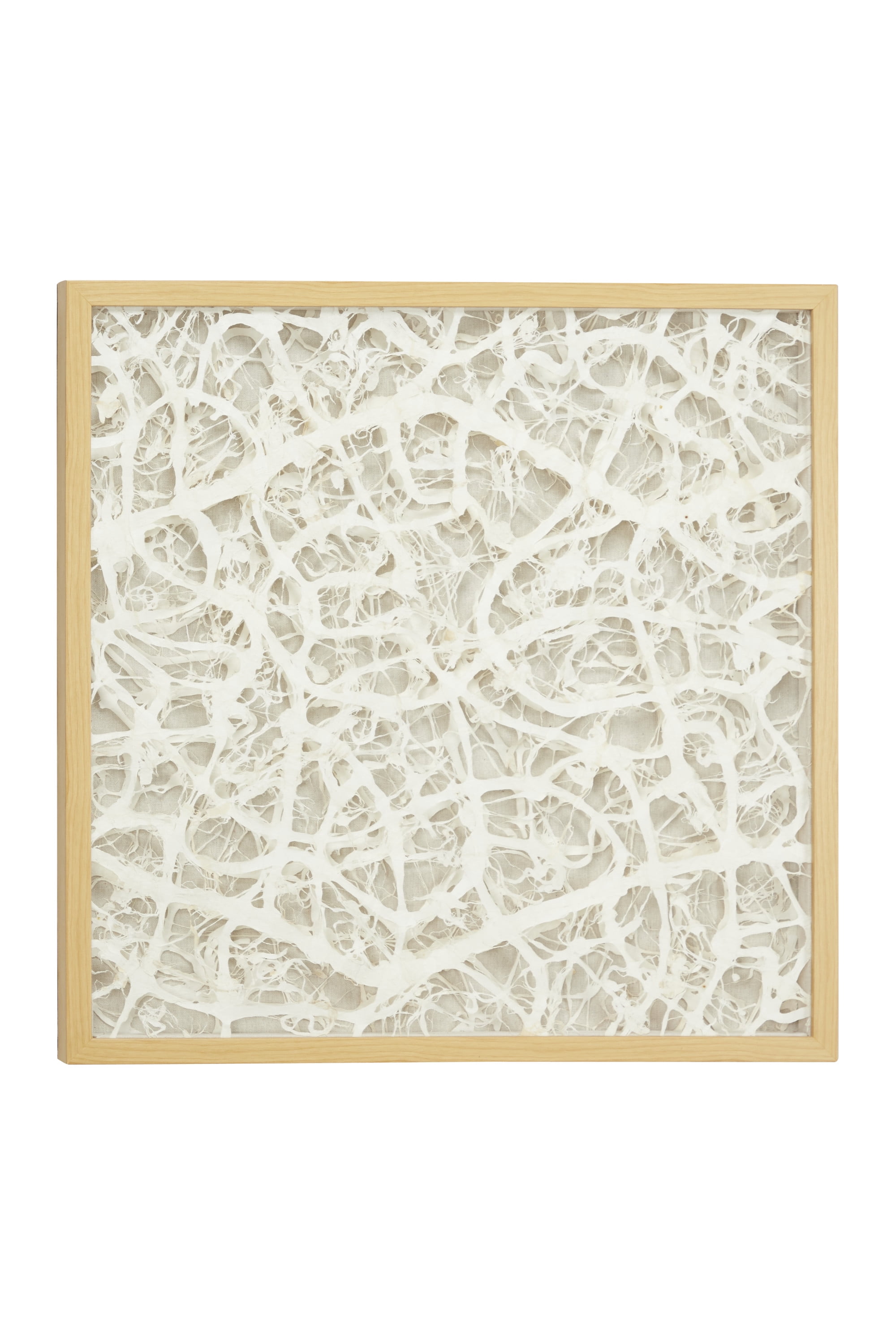 Decmode Large, Square, Modern Abstract Art White Paper Shadow Box Wall