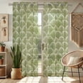 thumbnail image 2 of Vargottam Geometric Pattern Extra Long Sheer Curtains for Double Height Windows & Doors - Set of 2 Panels, 108", Grommet Top, Light Filtering Printed Georgette Drapes, 2 of 9