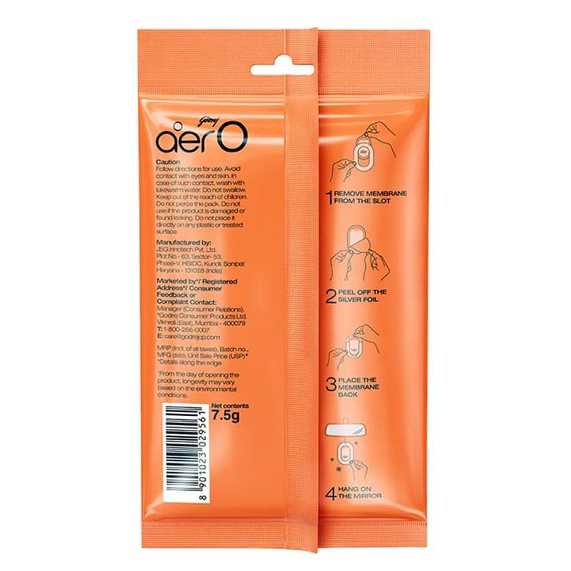 Godrej Aer-O Musk After Smoke Car Freshener Diffuser, 7.5 g, Lasts Upto 30 Days, Air Freshener for Cars