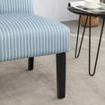 thumbnail image 4 of Roundhill Furniture Botticelli Blue Stripe Upholstered Slipper Accent Chair, 4 of 13