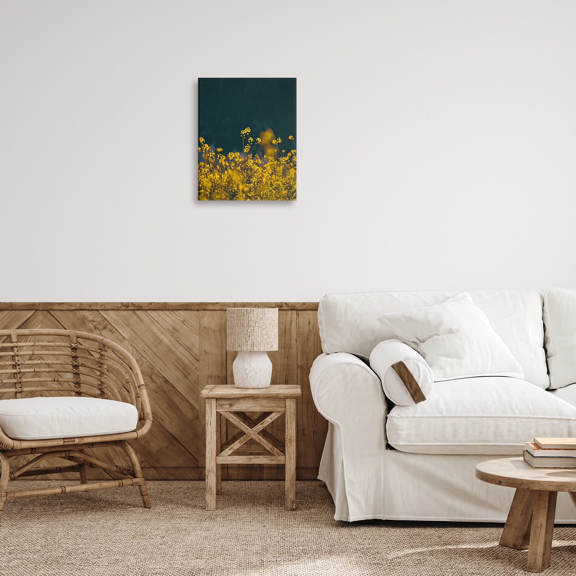 Stupell Industries Marigold Meadow Flowers Plants & Flowers Photography Wrapped Canvas Art Print Wall Art, 16 x 20