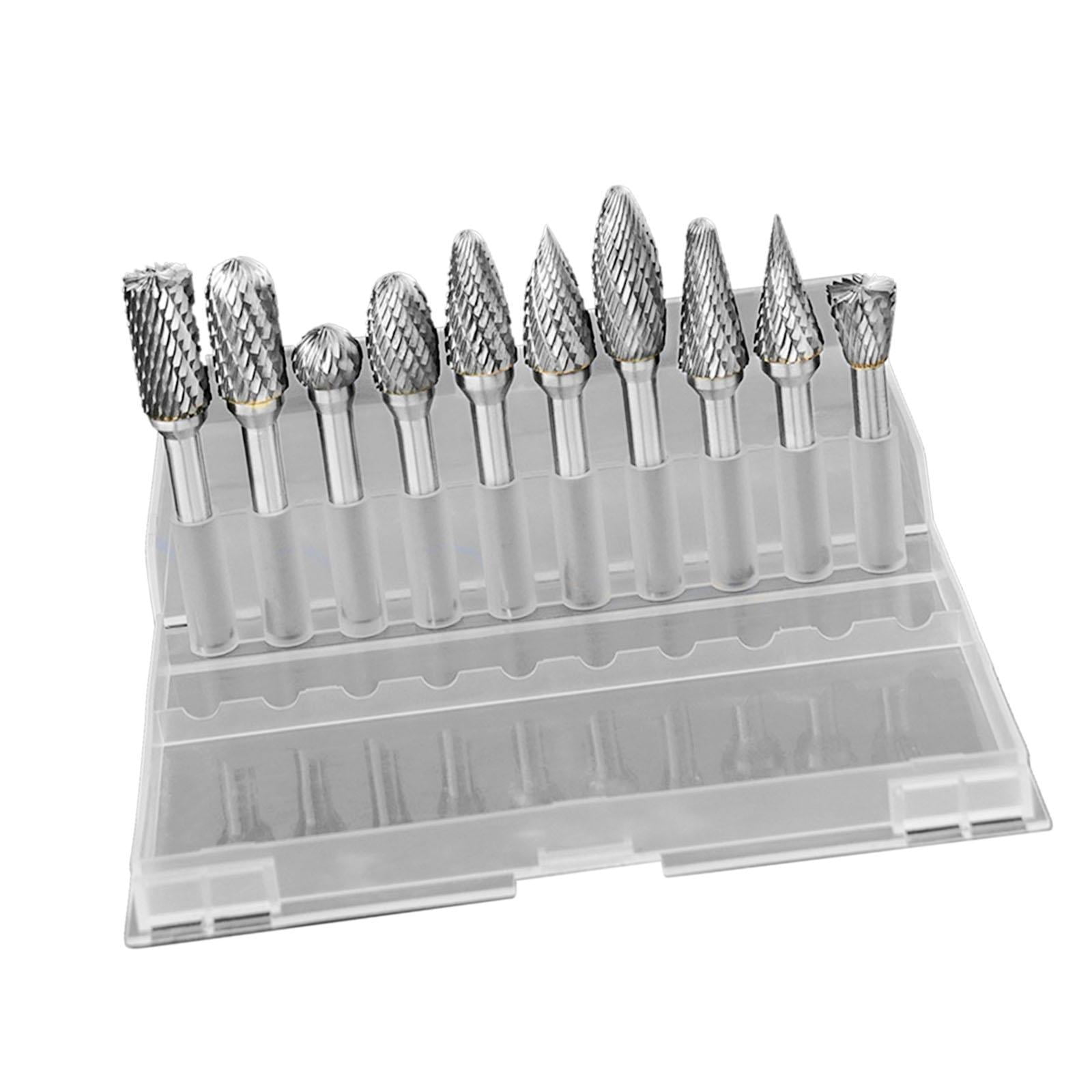 colaxi Rotary Drill Set Tungsten Steel, Metal Grinding Engraving Bits, Rotary Burr Set Double Cut Carving Bits for Metal Engraving