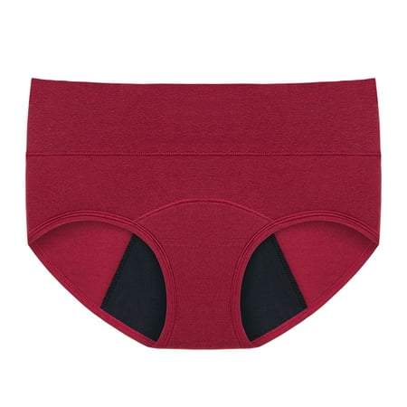 LQCMBYF Thongs Pack High Waist Leakproof Underwear for Women Plus Size Panties Leak Proof Menstrual Panties Physiological Pants Maternity Thong Thongs for Women Lace Thongs(Wine Red XXXL)