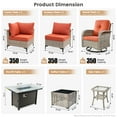 thumbnail image 2 of Vcatnet 9 Pieces Outdoor Patio Furniture Set Sectional Sofa with 42" Fire Pit Wicker Conversation Set with Swivel Rocking Chairs and Solar Powered Coffee Table for Porch,Backyard,Coarse Orange Red, 2 of 8
