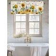 thumbnail image 6 of Curtain Valance for Windows, Country Sunflower Daisy Flower Kitchen Valances Rod Pocket Short Curtains, Farmhouse Plant Bee Window Valance for Bedroom Bathroom Living room 60x18in, 6 of 9