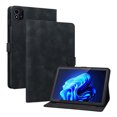 thumbnail image 2 of FJLBDE Case for Itel Pad 1 10.1 inch, Embossed Flower PU Leather Flip Wallet Folio Stand Cover, Black, 2 of 7