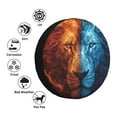 thumbnail image 4 of Balery Red And Blue Fire Lion Cubiertas para Neumáticos - Protector Resistente para Neumáticos de Camioneta, SUV, Remolque, Camper y RV-14 inch, 4 of 6