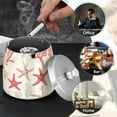 thumbnail image 4 of Yayeee Ashtray with Lid for Cigarette Smokeless Stainless Steel Home Ash Holder, Brown Starfish, 4 of 7