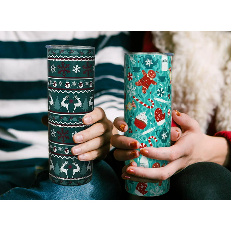 Merry Christmas Tumbler with Straw - Winter Tumbler Christmas Gift For Her  - Tumbler for Holiday Gift For Her- Christmas