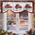 thumbnail image 6 of Christmas Red Truck Tie Up Valances Curtain, Winter Tree Snowflake Red Plaid Adjustable Rod Pocket Short Window Treatment Tie Up Curtains Valances for Kitchen Living Room Bathroom 54x18 Inches, 6 of 9