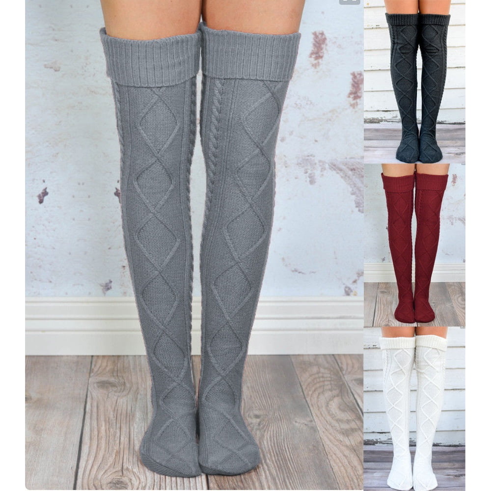 Canis - Fashion Women Winter Warm Crochet Knit Thigh High Long ...