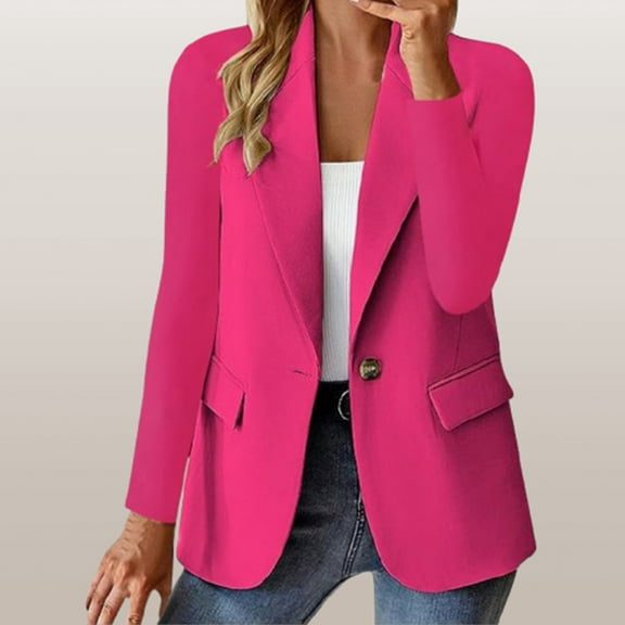 Qeaghou Flash Deals Plus Size Blazers for Curvy Women Open Front Long Sleeve Lapel Jackets 2024 Business Casual Blazer Work Office Suits