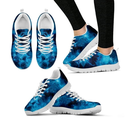 

Blue Space Galaxy Fashion Women Lace up Flat Shoe Casual Mesh Sneaker for Ladies Comfort Lightweight Walk Footwear