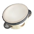 thumbnail image 2 of Handheld Tambourine, Educational Interesting Portable Clear Sound Handheld Tambourine Drum Safe Percussion  For Performance, 2 of 8