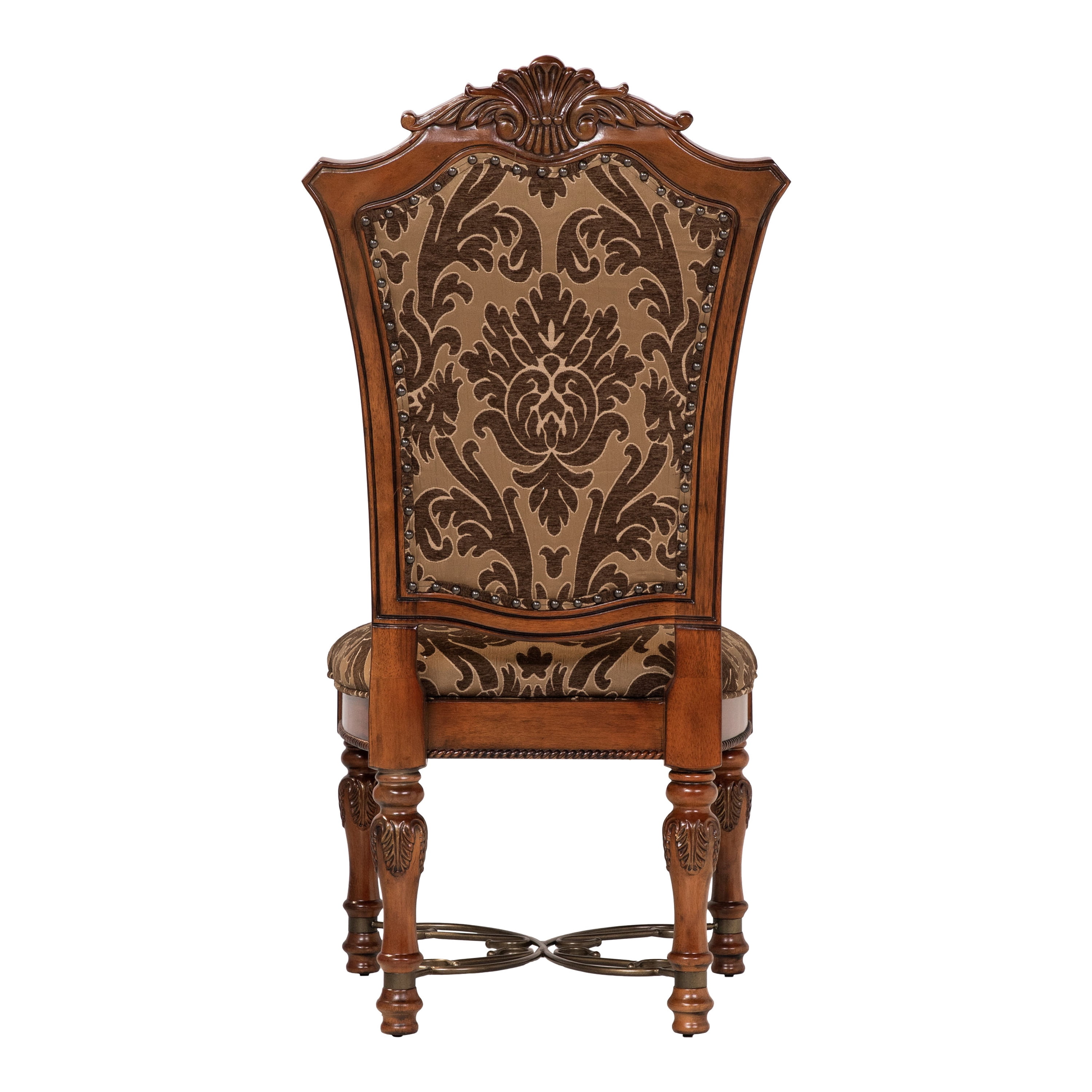 Furniture of America Lene Upholstered Indoor Fabric and Wood Brown Cherry Accent Chairs (Set of 2)