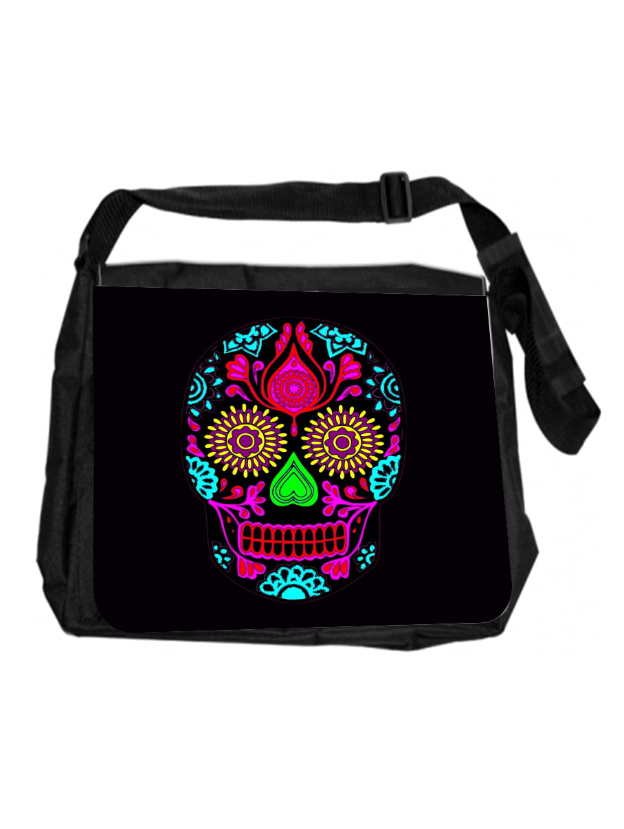 Sugar Skull Printed Laptop Shoulder Bag,Laptop case Handbag Business Messenger Bag Briefcase 