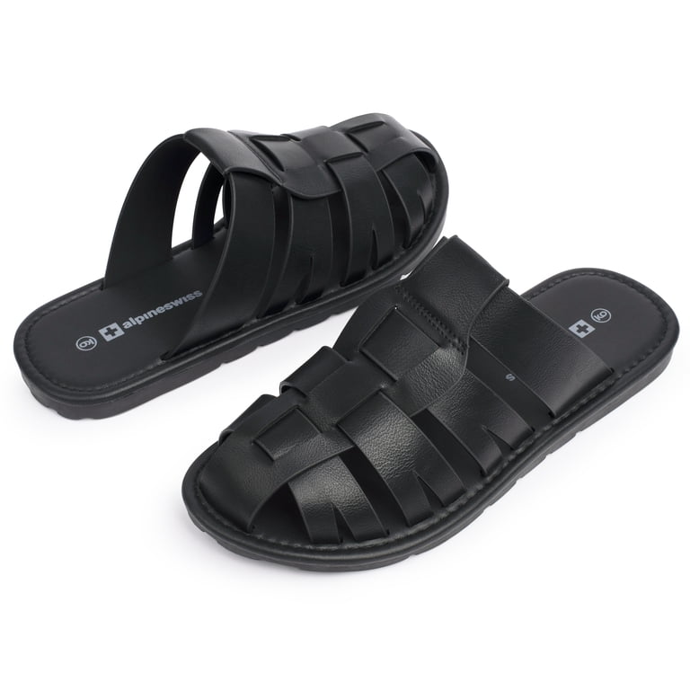 Alpine Swiss Marlin Mens Fisherman Slide Sandals Vegan  display picture 1