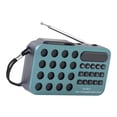 thumbnail image 4 of Radio portátil recargable, mini reproductor de MP3, altavoz de radio portátil multifunción Azul, 4 of 7