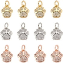 Brass Cubic Zirconia Pendant Jewelry Charms Real 18K Gold Plated Pendants for DIY Necklaces Making