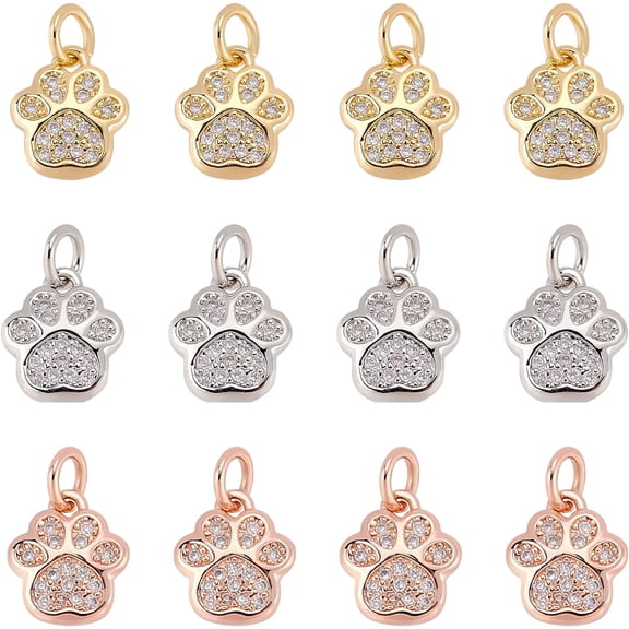 Brass Cubic Zirconia Pendant Jewelry Charms Real 18K Gold Plated Pendants for DIY Necklaces Making
