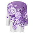 thumbnail image 4 of Women Halloween Costumes Long Sleeve Shirt Women Fall Long Sleeve Workout Top Bandana Tops for Women Womens Plus Size Blouses Sexy Crop Tops for Women Womens Tshirts Summer Purple Xl, 4 of 5
