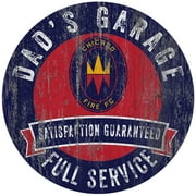 Chicago Fire 12" x 12" Dad's Garage Sign