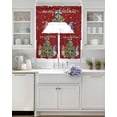 thumbnail image 3 of Christmas Swag Curtains for Living Room/Bedroom Windows, Red Gnomes Xmas Tree Snowflakes Balls Kitchen Curtains and Valances Set 36 Inch Length, Light Filtering Swags Valance Curtain Panels, 3 of 5
