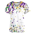 thumbnail image 5 of Purcolt Womens Carnival Scrubs Tops Soft Stretchy Moisture Wicking V Neck Short Sleeve Shirts Medical Nursing Uniform with 2 Pockets, 5 of 6