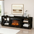 thumbnail image 6 of 70" Fireplace TV Stand with Fireplace Insert and Remote Control, Entertainment Center with Built-in Storage and Adjustable Shelf, Media Console Table Cabinet for Max 70" TV, Living Room, Black, 6 of 8