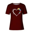 thumbnail image 4 of ICHUANYI Womens Trendy Summer Tops Stylish Print Regular T Shirt Short Sleeves Crew Neck Tee, 4 of 4