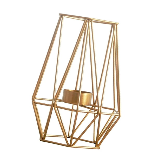 3D Geometric Candle Holder Iron Frame Tealight Candle Candlestick