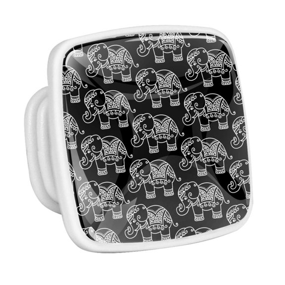 4PCS Square Cabinet Fluorescence Knob Glowing in the Dark Furniture Drawer Pulls Handle with Screws Elephant