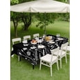 thumbnail image 5 of 52x70 Inch Outdoor Tablecloth with Umbrella Hole Zipper Rectangle Black White Wildflowers Rectangular Tablecloths Outside Waterproof Farmhouse Dandelions Botanical Patio Table Cloth Cover for Picnic, 5 of 8