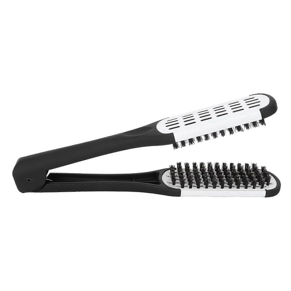 Cepillo alisador de doble cara y peine desenredante para un peinado suave y sin frizz, color blanco.