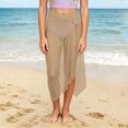thumbnail image 4 of Swimsuit Cover Up for Girls – Khaki Chiffon Sheer Beach Sarong Wrap, One Size,Size Free Size, 4 of 8