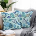 thumbnail image 2 of Ocean Creature Outdoor Pillow Covers Pack of 2 Conch Blue Shell Sea Starfish Cartoon Waterproof Throw Pillow Covers Decorative Cushion Cases for Patio Garden Tent Balcony Couch 16x16 inch, 2 of 8