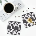 thumbnail image 4 of Lsque Black And White Sheeps Pattern 4" Drink Coasters Set of 4, PVC Leather Absorbent Coasters, Table Coaster Set Decorative Coffee Cup Coasters Housewarming Gift -Square, 4 of 6